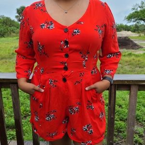 Arizona Vibrant Floral Arizona Romper With Pockets